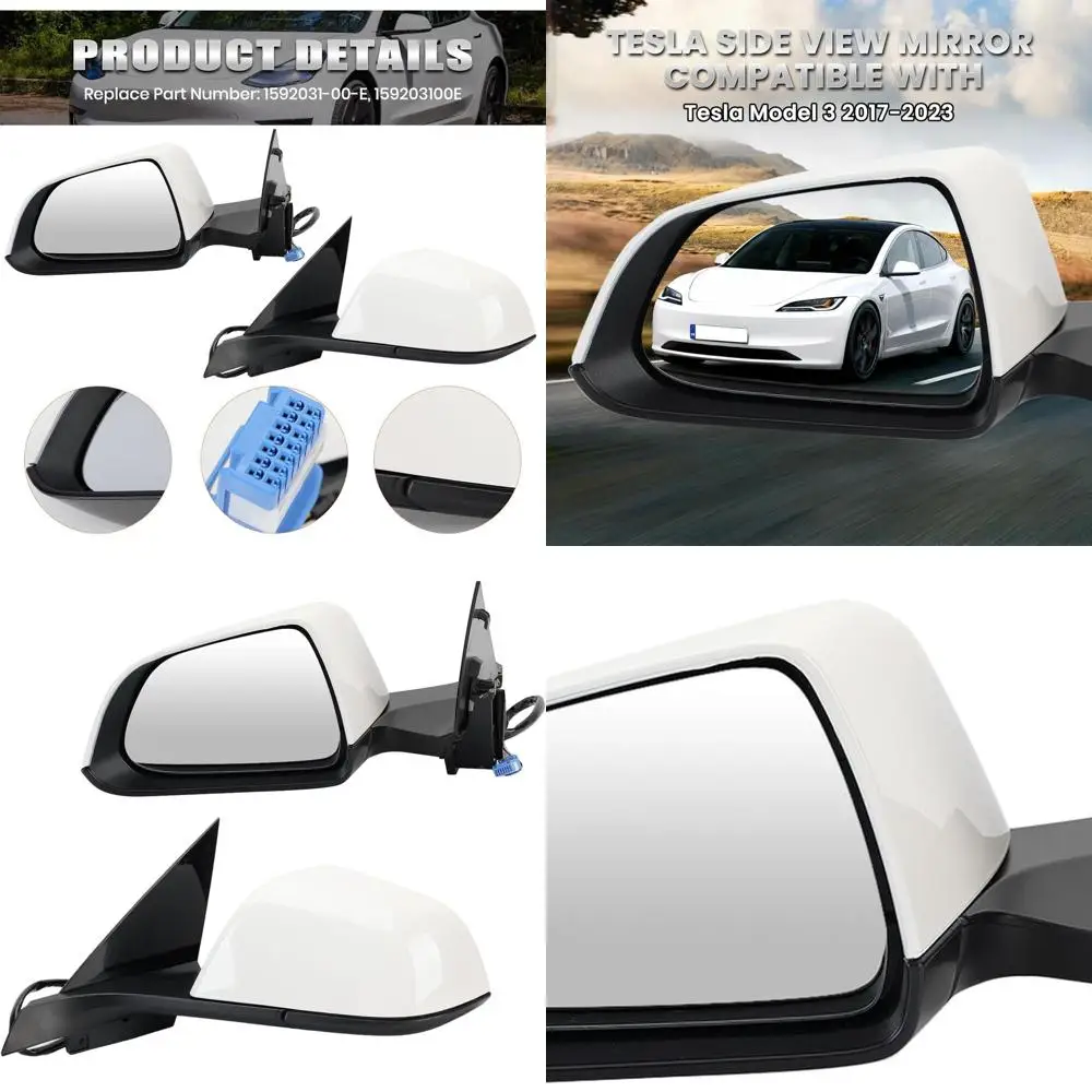 

Левое зеркало со стороны водителя, совместимое с Tesla Model 3 2017-2023, замена 1592031-00-E, 159203100E, 13 контактов с подогревом памяти