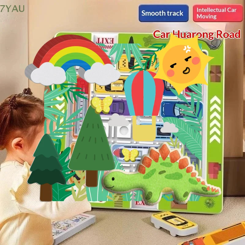이동하는 차량과 미로 장난감이 있는 주차장 1세트 논리적 사고와 집중력을 위한 어린이 교육 퍼즐 게임