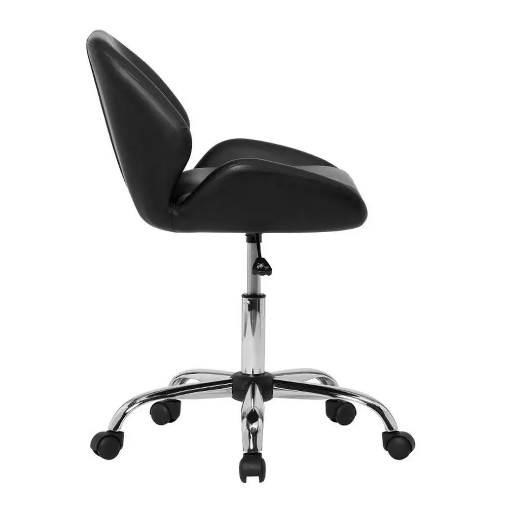 Executive Office Chair High Back Black Leather Ergonomic Design Adjustable Lumbar Support 360° Swivel 250 lbs Capacity Easy