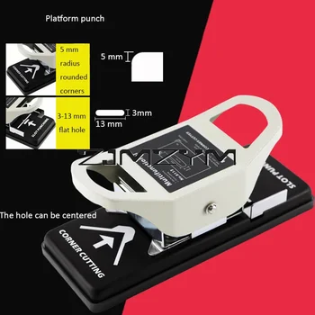 Hole punch and R5 corner punch PVC flat hole chamfering double pliers table multi-function card dual-purpose punch