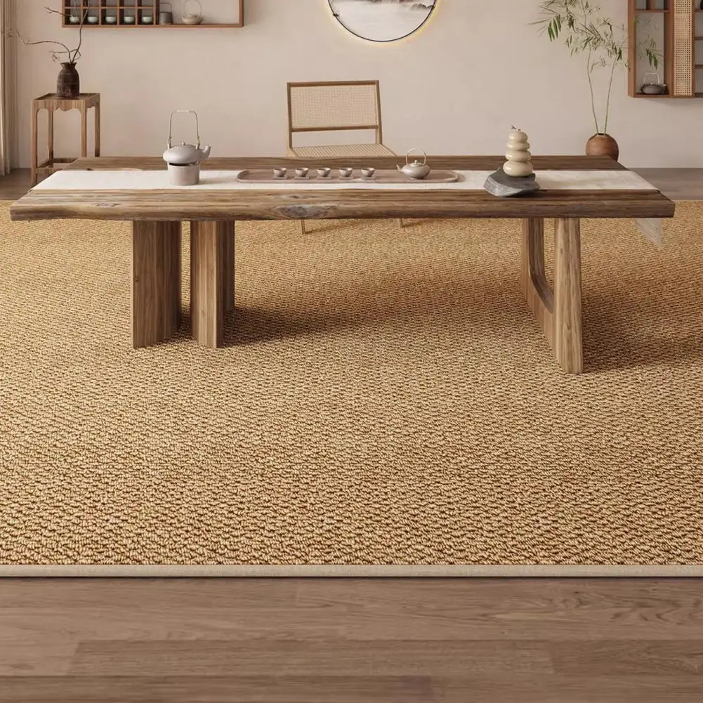 Japanese Style Area Rug Durable Floor Mat for Entryway Rustic Solid Color Area Rug Minimalist Indoor Floor Mat with for Bedroom