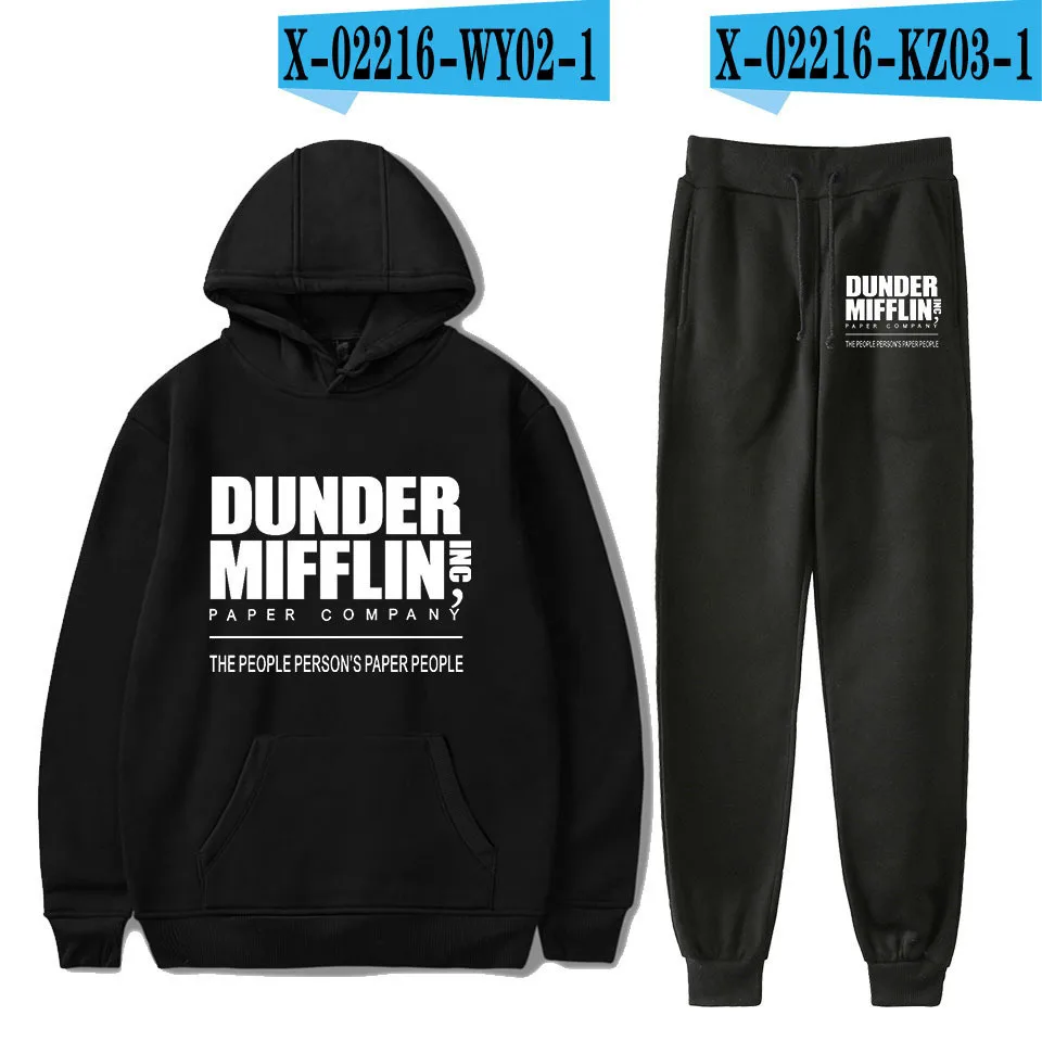 2024 The Office TV Show Dunder Mifflin Men Women Long Sleeve  Winter Sweatshirts Tracksuit Sets Winter Hoodies Pants 2 Piece Set