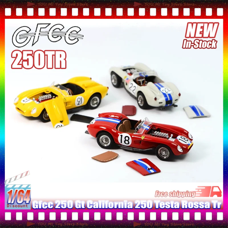 

New Stock 1:64 Gfcc 250 Gt California 250 Testa Rossa Tr Simulation Alloy Miniature Die-Cast Car Model Custom Children Toys Gift