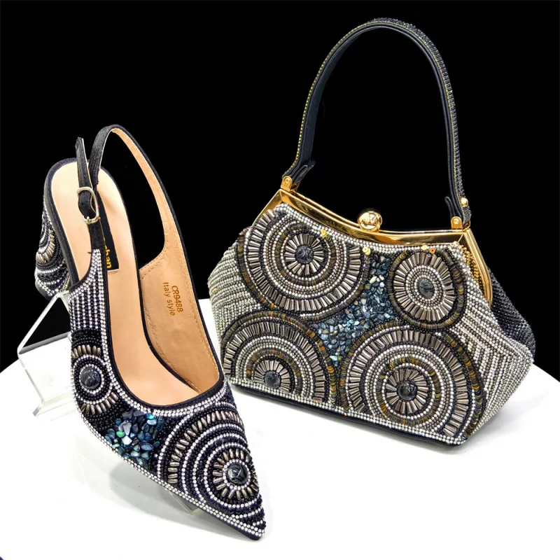 

Women's Bag and Shoe Set Combination Irregular Handbag Full Women's High Heel Luxury High Heels