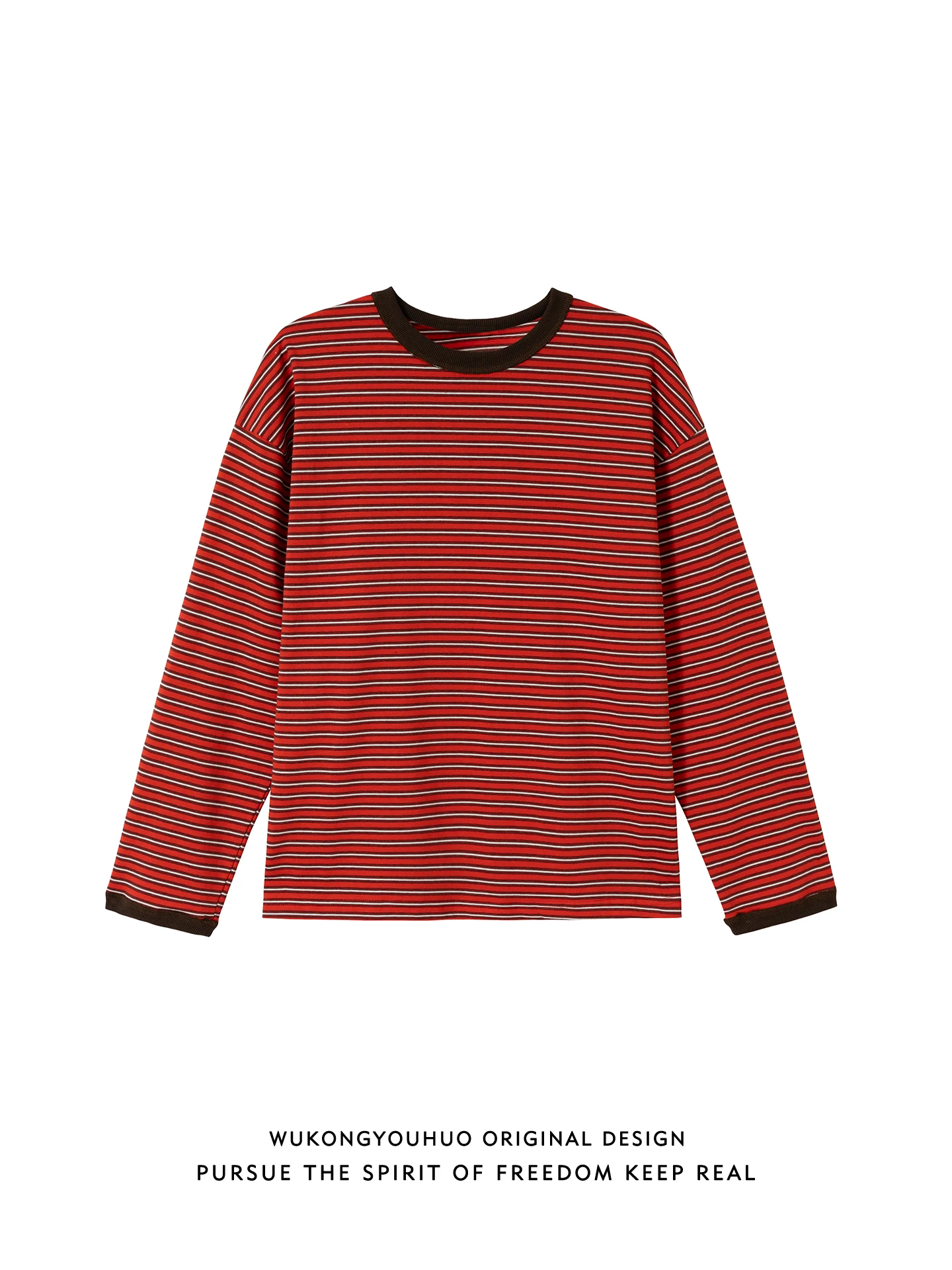 

Свободная удлиненная футболка с круглым вырезом и длинными рукавами, весенняя, модная, в полоску, универсальная, повседневная, для мужчин и женщин