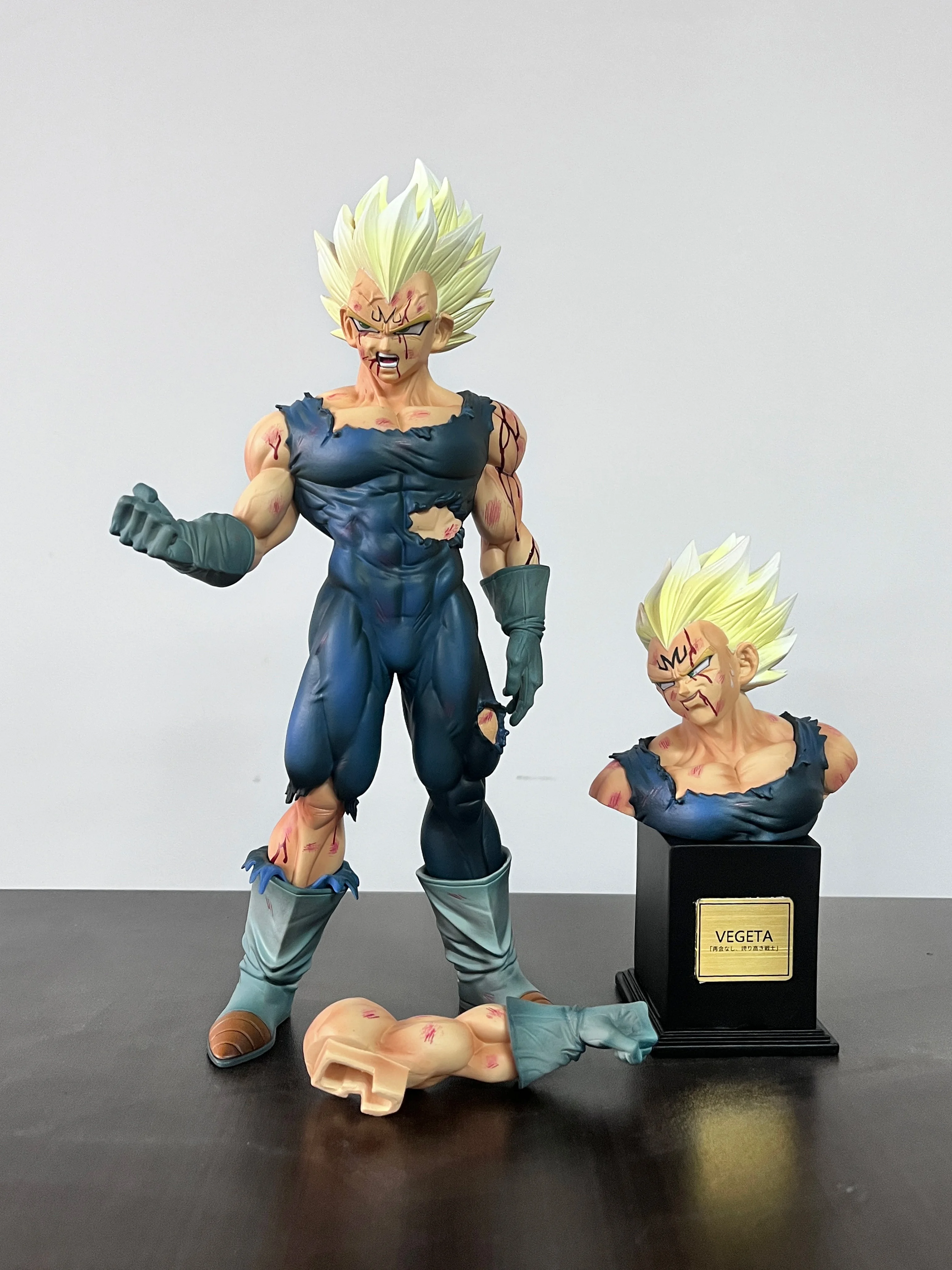 In stock: Vf Statue, Dragon Ball Z Vegeta Figure, Replaceable Head Sculpture, Majin Vegeta Articulated Figure, 28cm/11.02 inches