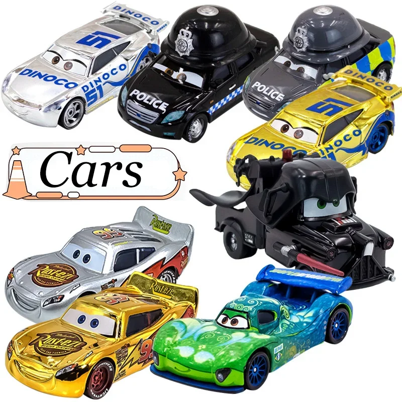 Alloy Disney Pixar Cartoon Car Cars Gold Lightning Mcqueen Toys Figurines Collection Metal Model Kids Boys Birthday Gift Toys