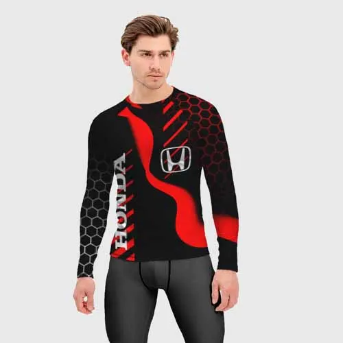 

Брызготованная чернильная печать Мотоциклист Байкер Deportiva Honda Быстросохнущая футболка с длинными рукавами Honda для верховой езды Топы для мужчин и женщин