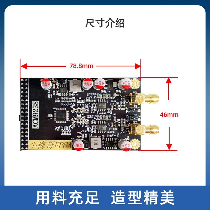 AD9238 Connected to FPGA 12-bit 65MSP High-speed Dual Channel ADC Module Positive and Negative 5V Inputs Replaces AD9226