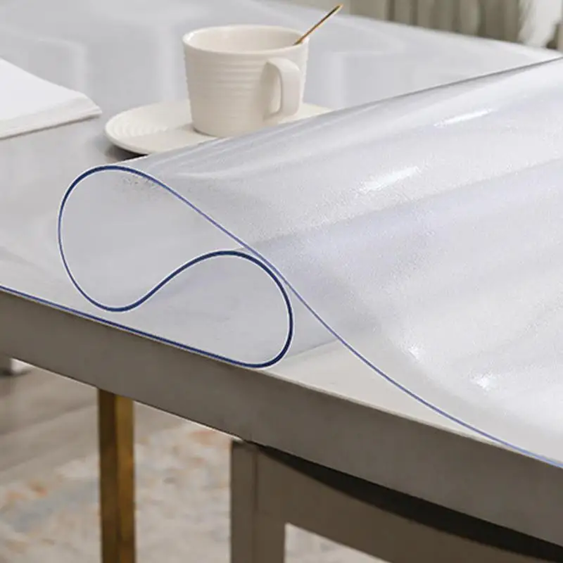 Table Mat Clear Protective Desk Mat Waterproof Nonslip PVC Table Cover Cuttable For Office Desks Coffee Tables Dining Tables