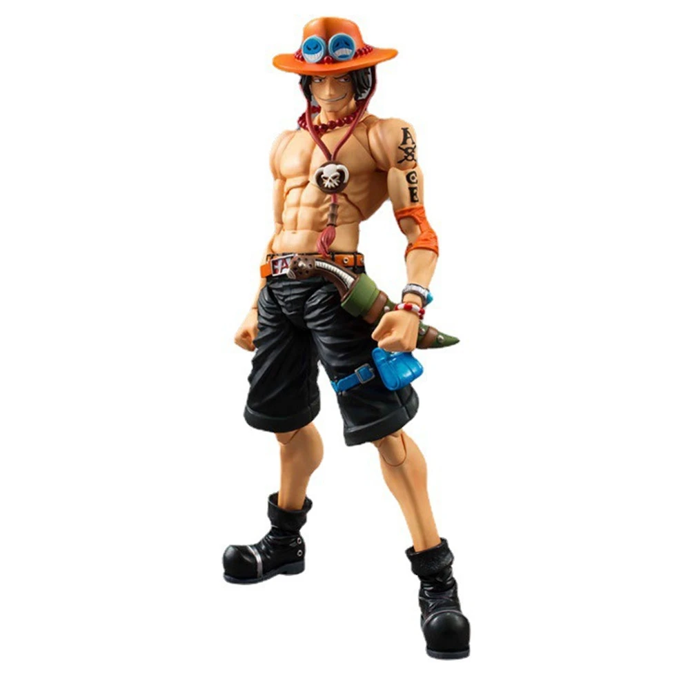 One Piece Variable Anime Heroes, Portgas D Ace, New World Ver PVC Action Figure Statue for Kids, modelo de coleção Brinquedos, boneca