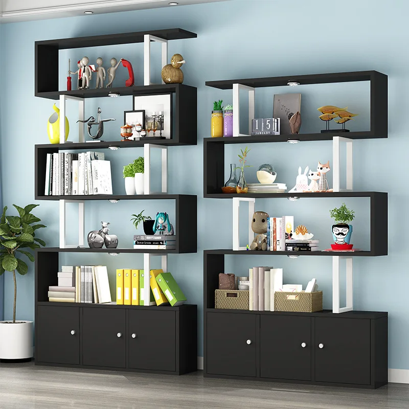 Customized. Customized Steel Wood Storage Rack Multi-Layer Bookshelf Partition Locker Display Storage Cabinet with Light Office