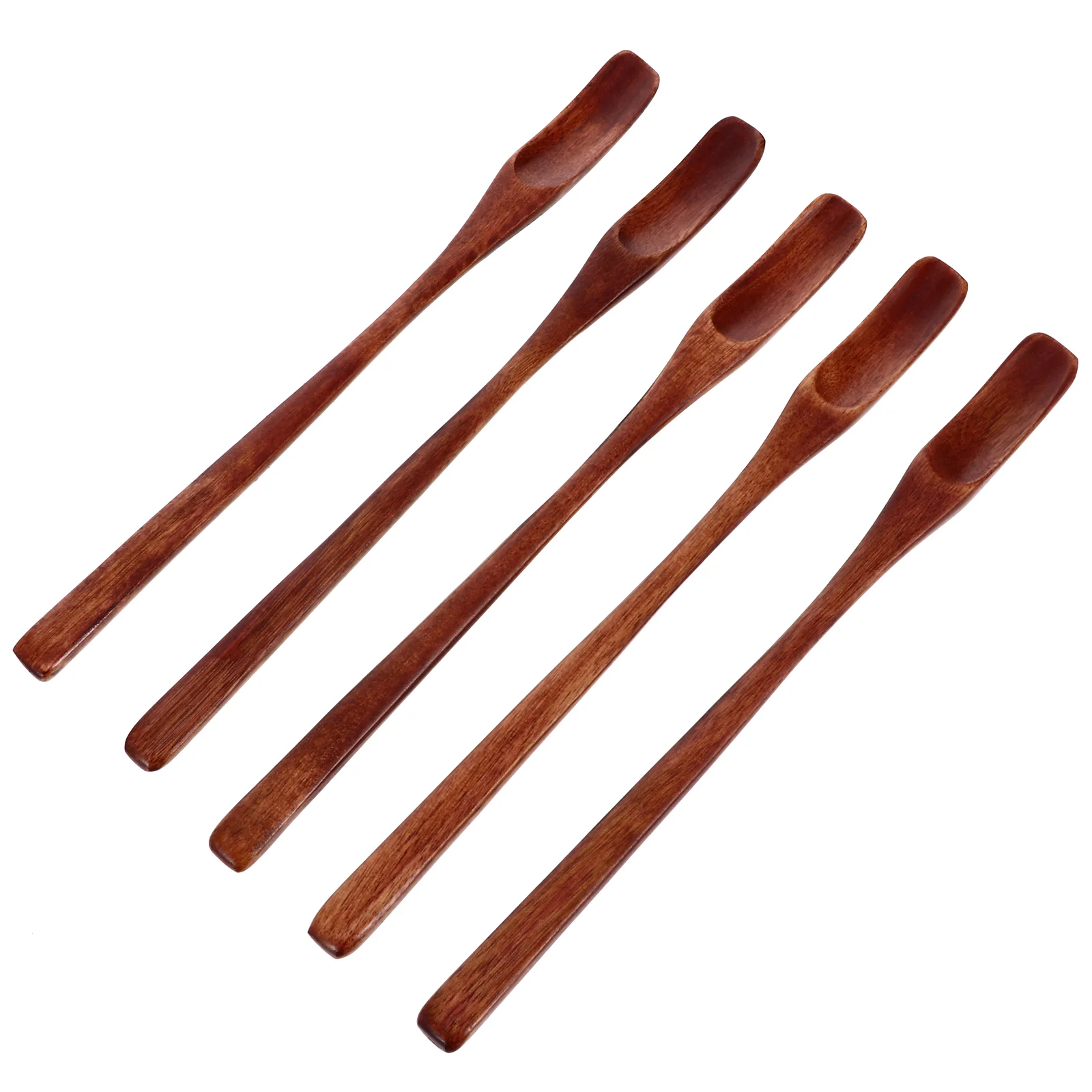 5 Pcs Wooden Mixing Spoon Honey Stir Stick Stirring Teaspoon Handle Syrup Stirrer Sticks