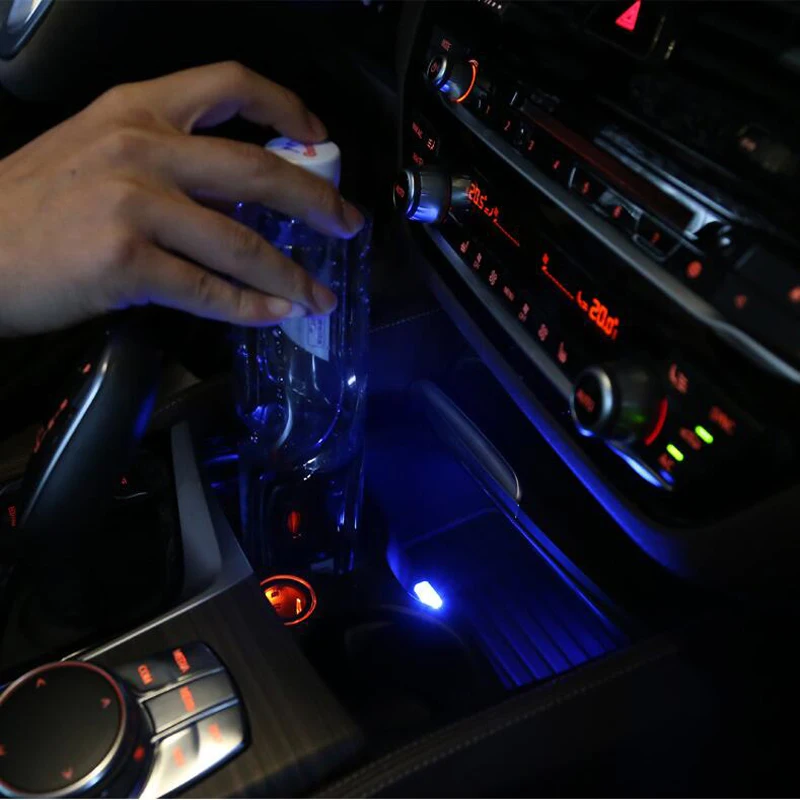 Car Styling Cup Holder storage box light USB Decorative For BMW E60 E70 E90 F01 F07 F10 F11 F15 F16 F20 F21 F22 F23 F30 F45 F32