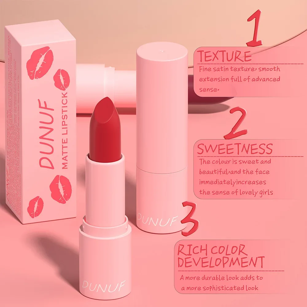 High Quality Matte Lipstick Waterproof Silky Lip Gloss Non-Stick Cup Lip stick Sexy Red Liptint Durable Lip Mud Lasting Makeup