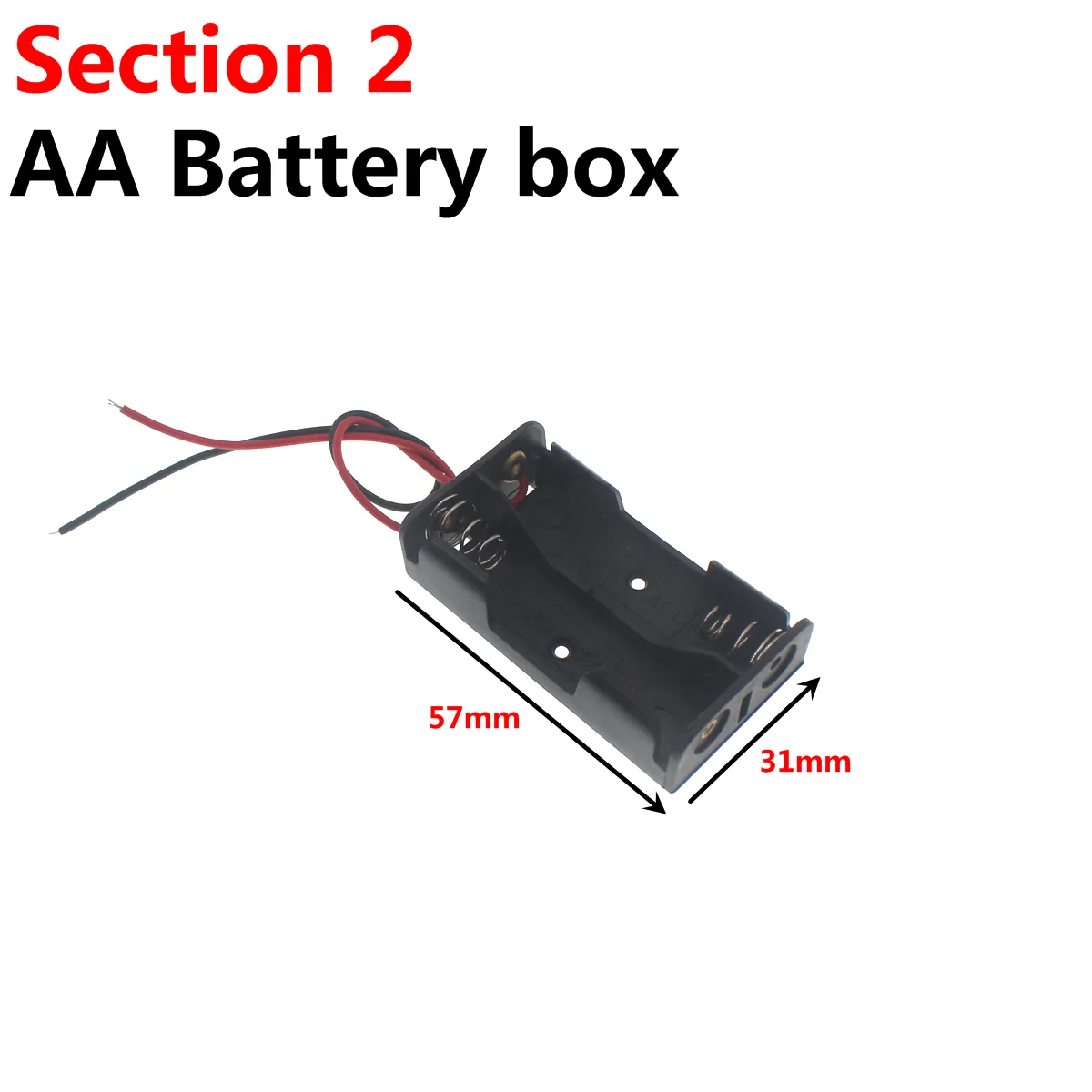 1X 2X 3X 4X 6X 8X AA Waterproof battery box with cover and switch Four AA boxes with switch battery box dupont xh2.54 dc