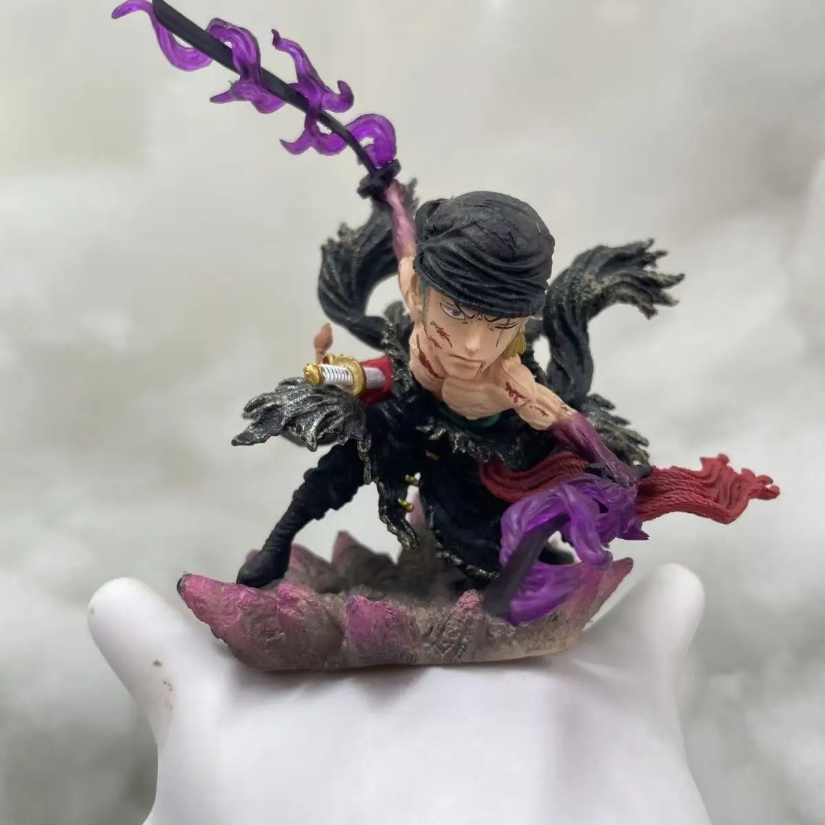 Anime One Piece Figures Zoro Full Coating Q Version Gk Roronoa Zoro Action Figure Model PVC Doll Collection Toy Gift 8cm/3.1inch