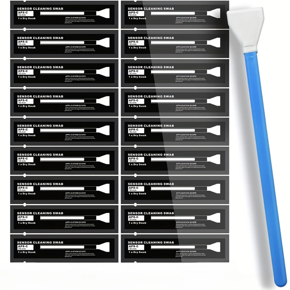 20pcs 12/16/24mm Detector Cleaning Swabs for APS-C Cameras - Ideal for DSLR & SLR Models