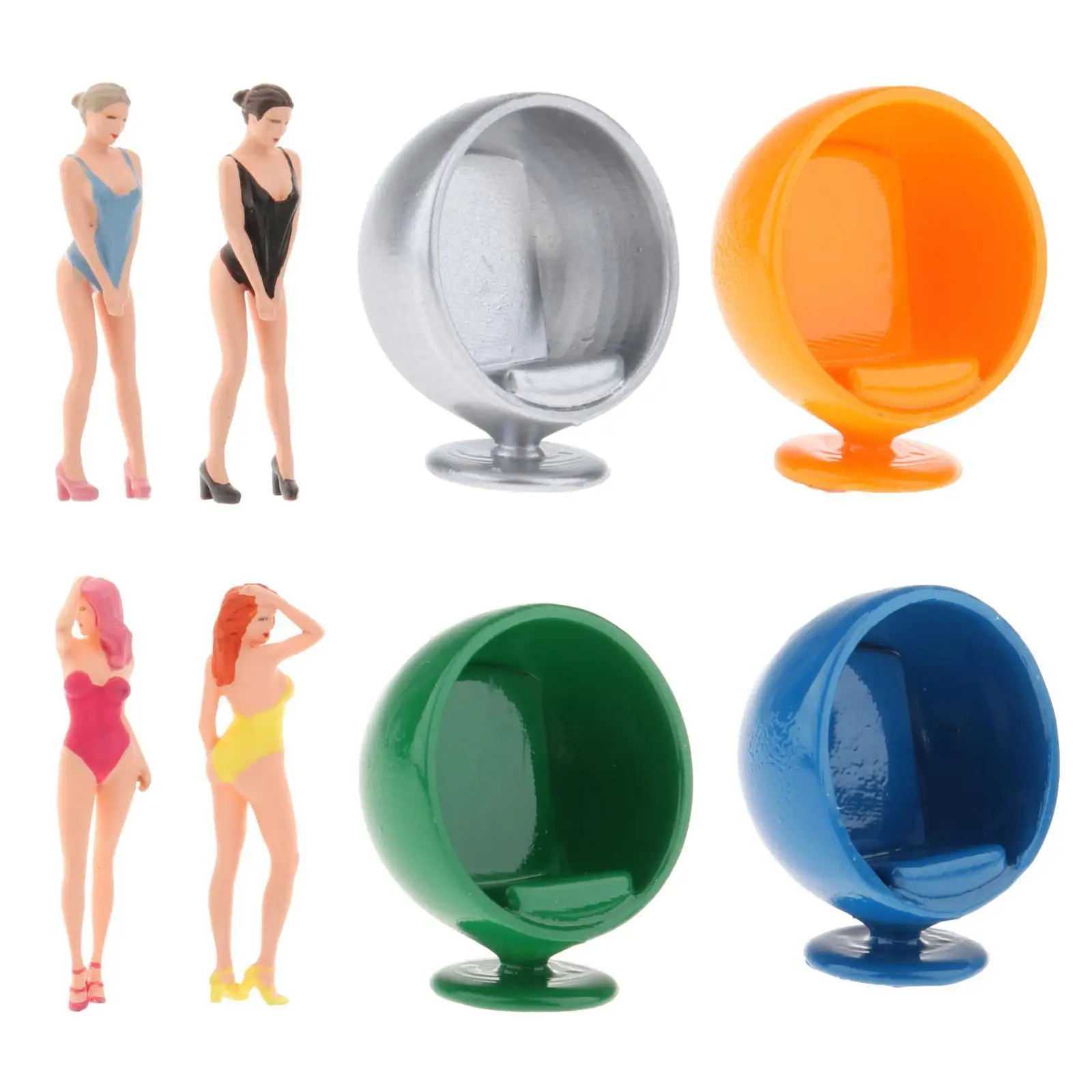 Figurki / Krzesła w skali 1:64, statuetki modelarskie, miniaturowe figurki do modeli, dekoracji domu, bonsai, akcesoria do budynków.