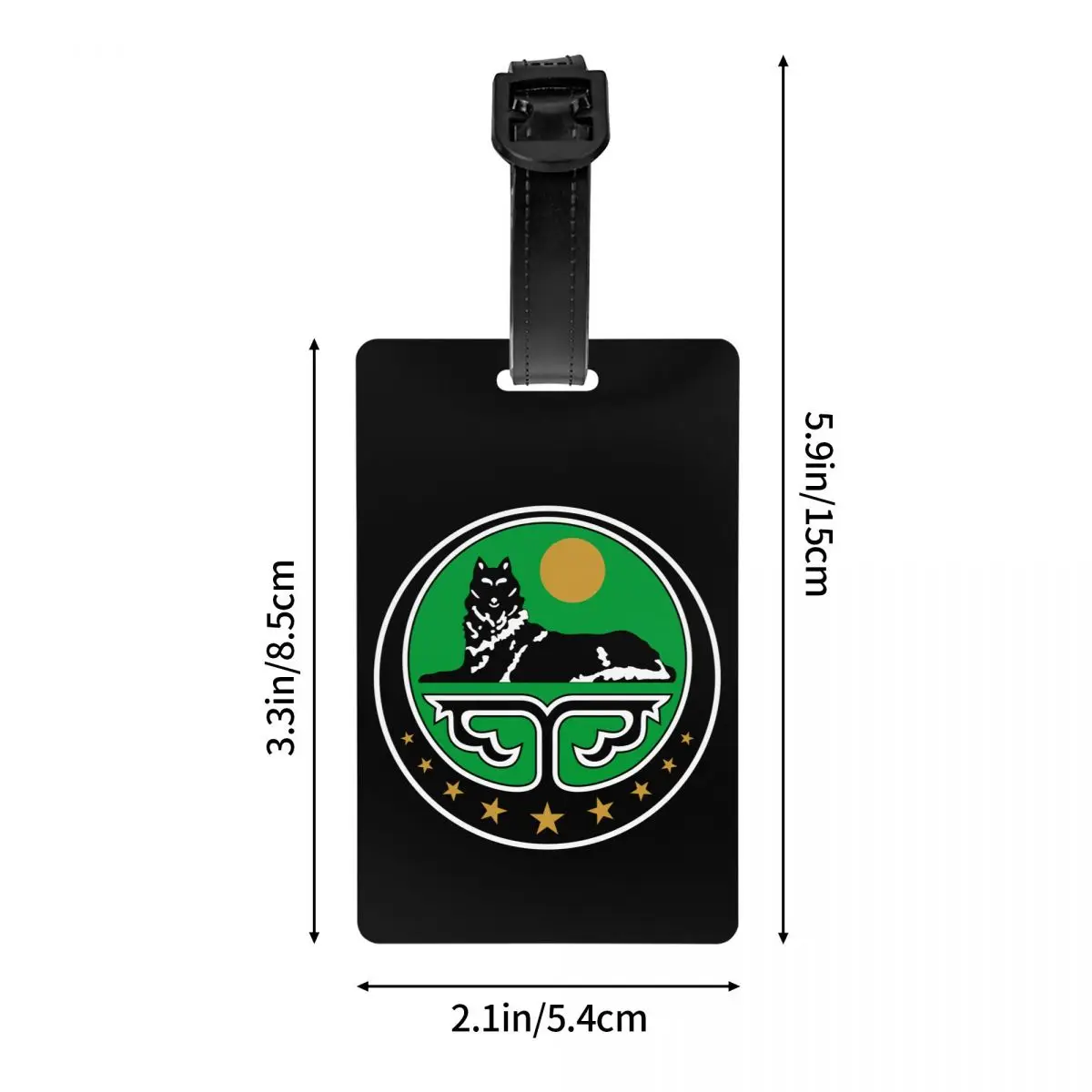 Custom Chechen Luggage Tag With Name Card Chechnya Coat Of Arms Privacy Cover ID Label for Travel Bag Suitcase