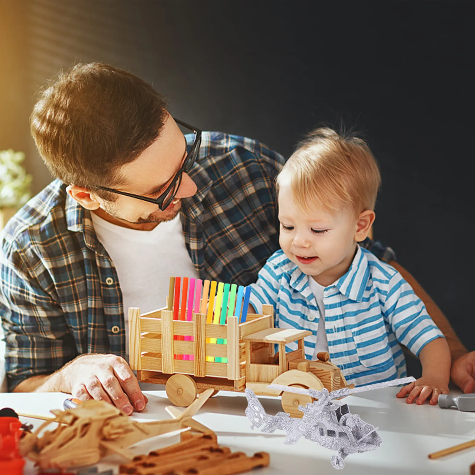 

4Pcs 3D Puzzles for Kids Painting Arts Crafts DIY Graffiti Puzzle Set with Markers Spatial Thinking Development Fun Activity