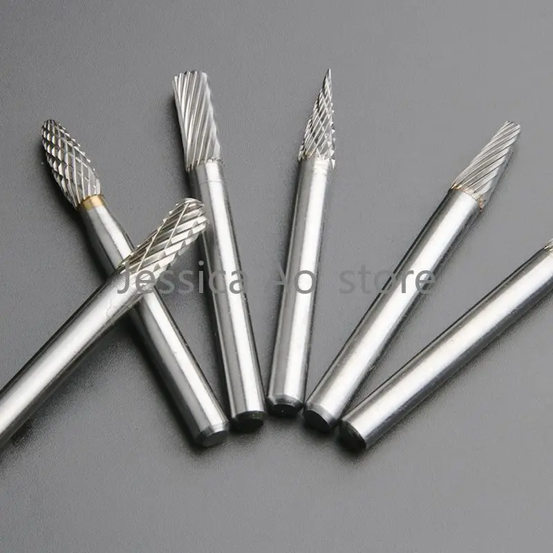 6x6mm Dremel Accessories Electric Mill Grinding Head Rotary Tools Wood Carving Carbide Bits Burs Metal Tungsten Steel
