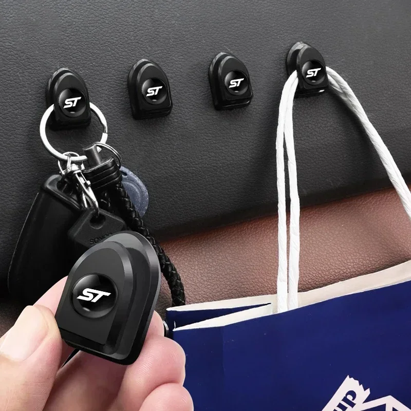 4PCS Car Interior Rear Seat Backrest Creative Car Sticky Mini Hook For Ford ST Focus 2 3 Mondeo MK4 Fiesta Kuga Fusion Ecosport