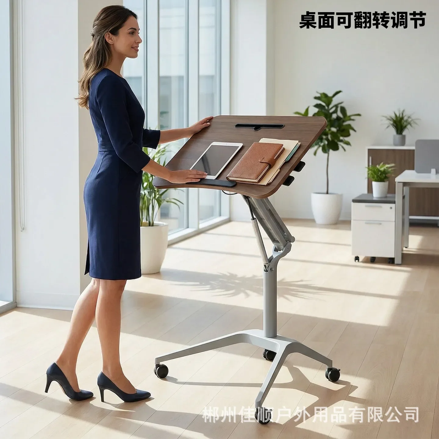DSA office standing artifact one-button pneumatic lift with roller office bedside dual-purpose small table movable pneumatic