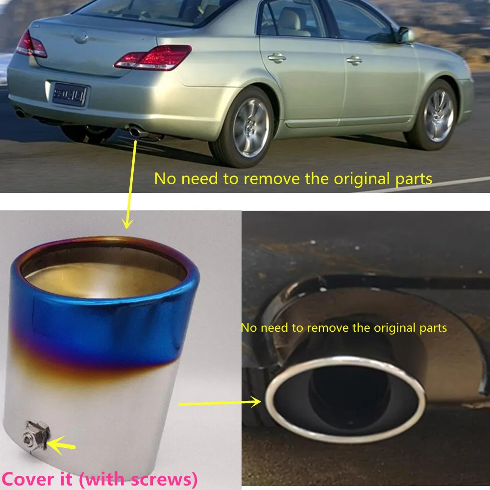 Car Sticker Muffler Protection Pipe Dedicate Exhaust Tip Tailpipe For Toyota Avalon 2005 2006 2007 2008 2009 2010 2011 2012