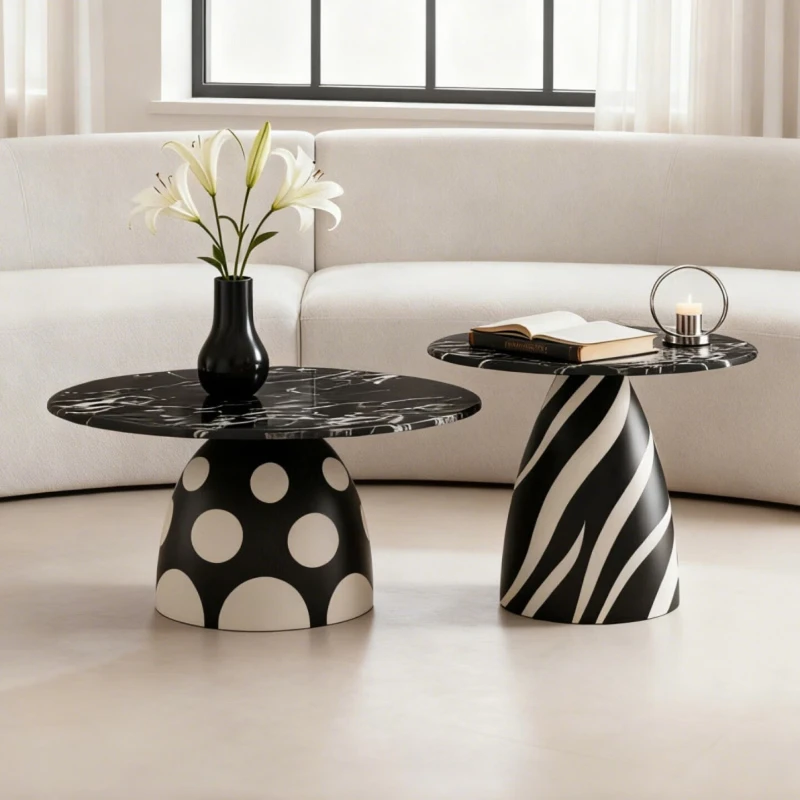 Light luxury and simple, modern side table, living room sofa household coffee table, creative cream style
