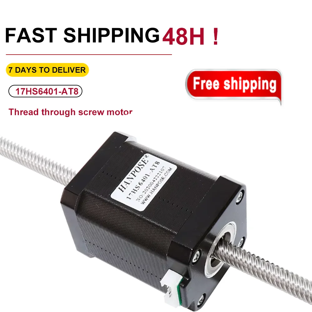 

NEMA 17 Through screw stepper motor 1.7A 70N.cm 42HA60-T8*2 300MM linear stepper motor For 3D Printer Monitor Equipment