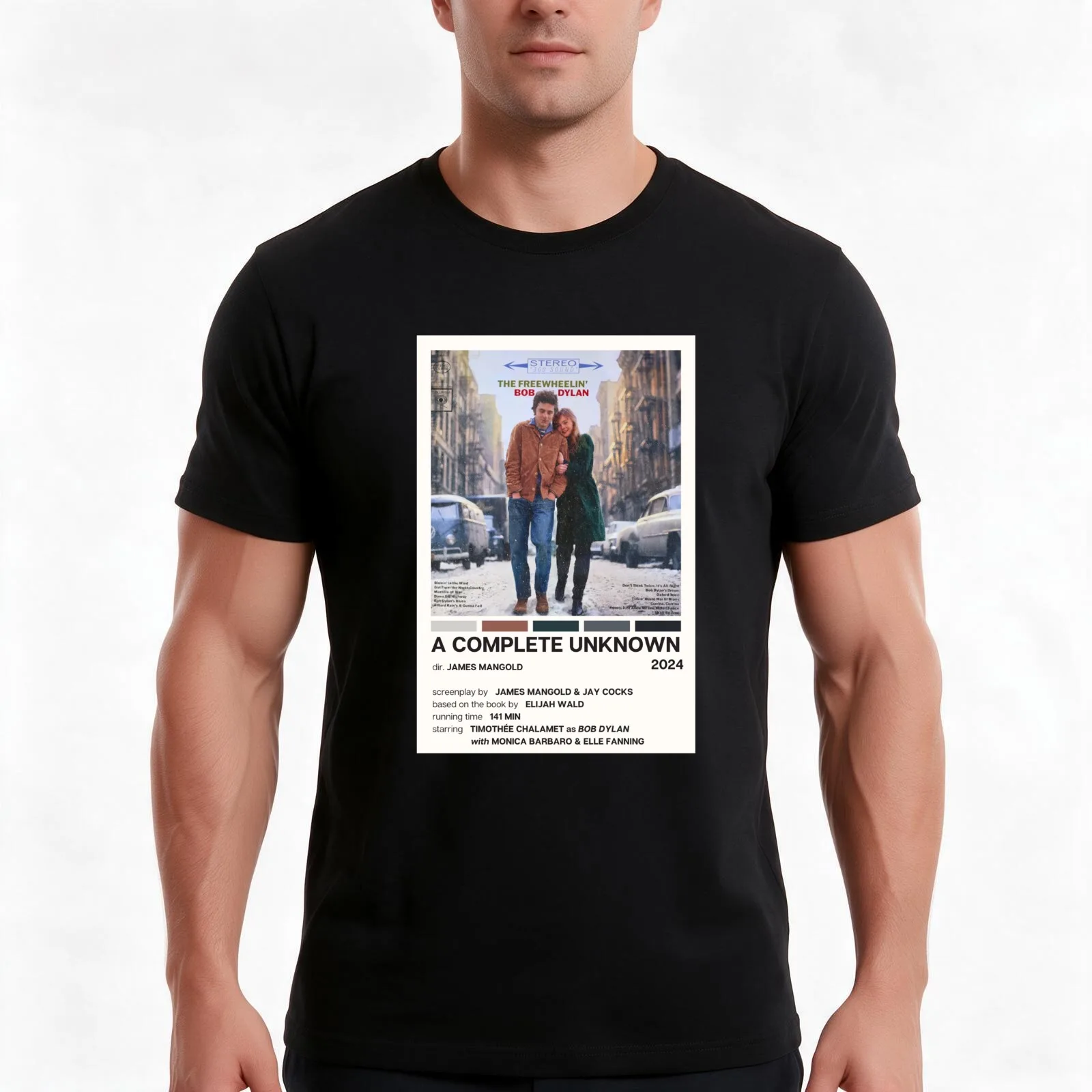 A Complete Unknown (2024) Movie Poster T-Shirt, Summer Casual Cotton Tee, Oversized Streetwear Tops, Vintage Graphic Print