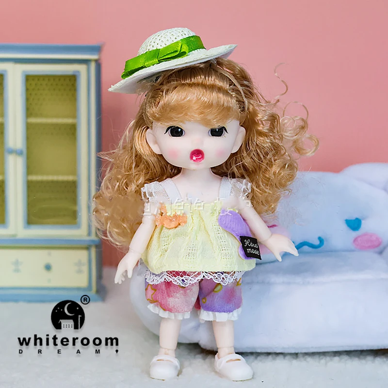 女の子のためのミニ人形,DIYおもちゃ,16cm, 13の可動式ジョイント付きのかわいい顔と青い目,服の靴,新しいbjd,女の子へのギフト