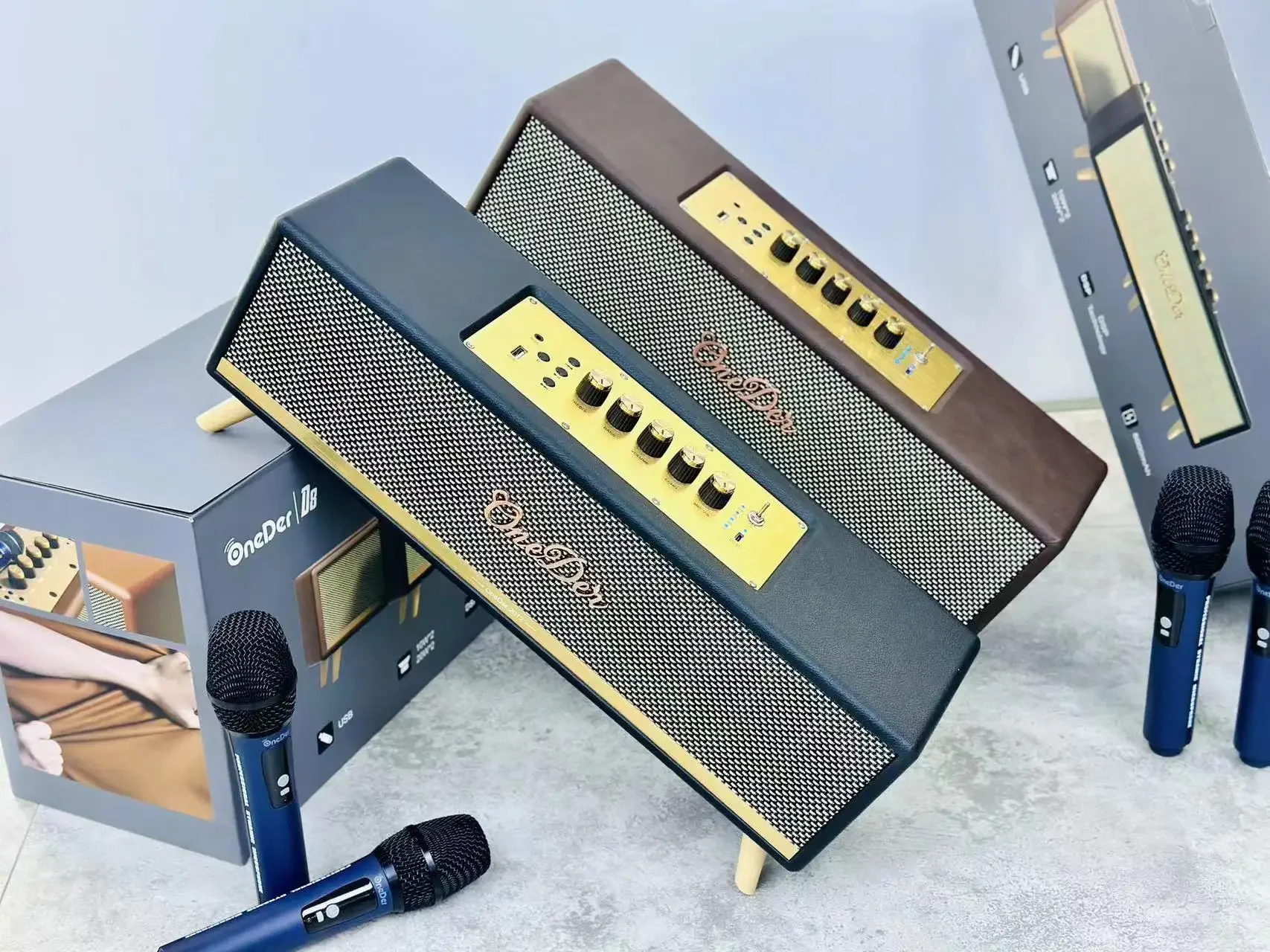 

Oneder D8 High Quality Wireless Speaker Home Theater 3D System With Two Microphone For Karaoke