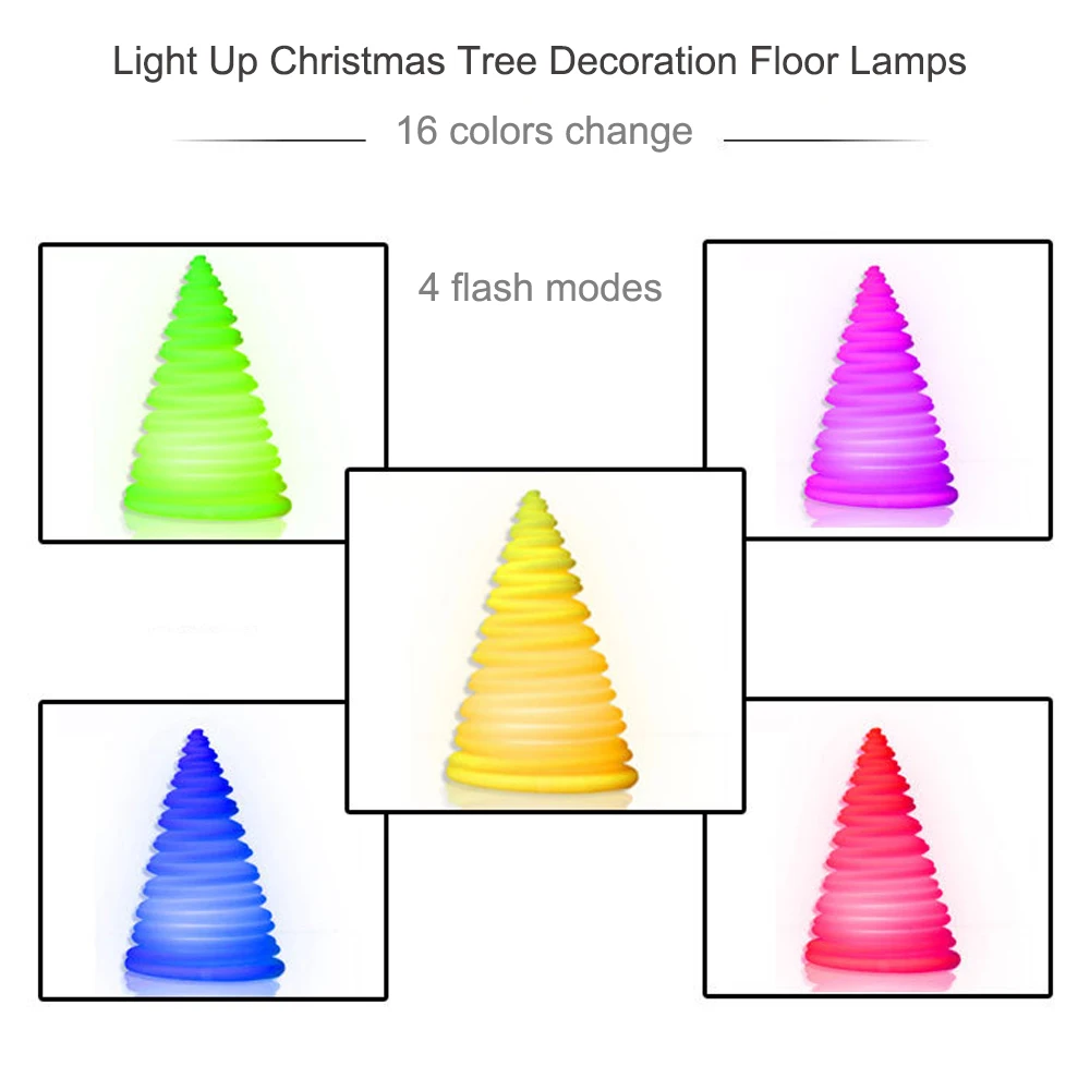 REAQ Light Up Christmas Tree Decoration Floor Lamps 37*26*50cm Party Halloween Festive Atmosphere Light 16 Colors Variable