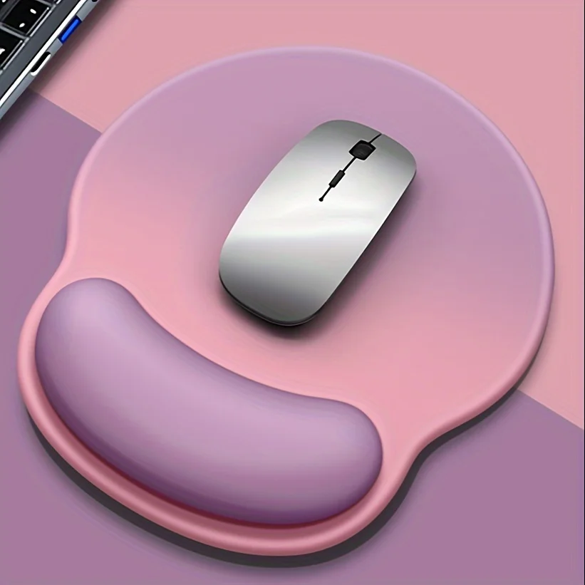 1pc Round Mouse Pad Gradient With Wrist Rest, Graduated Color