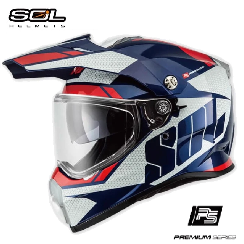 SOL Motorcycle Helmet Full Face Double Lens Off-Road Racing Helmet Lightweight Cascos Para Moto Capacete De Moto DOT Casco Moto