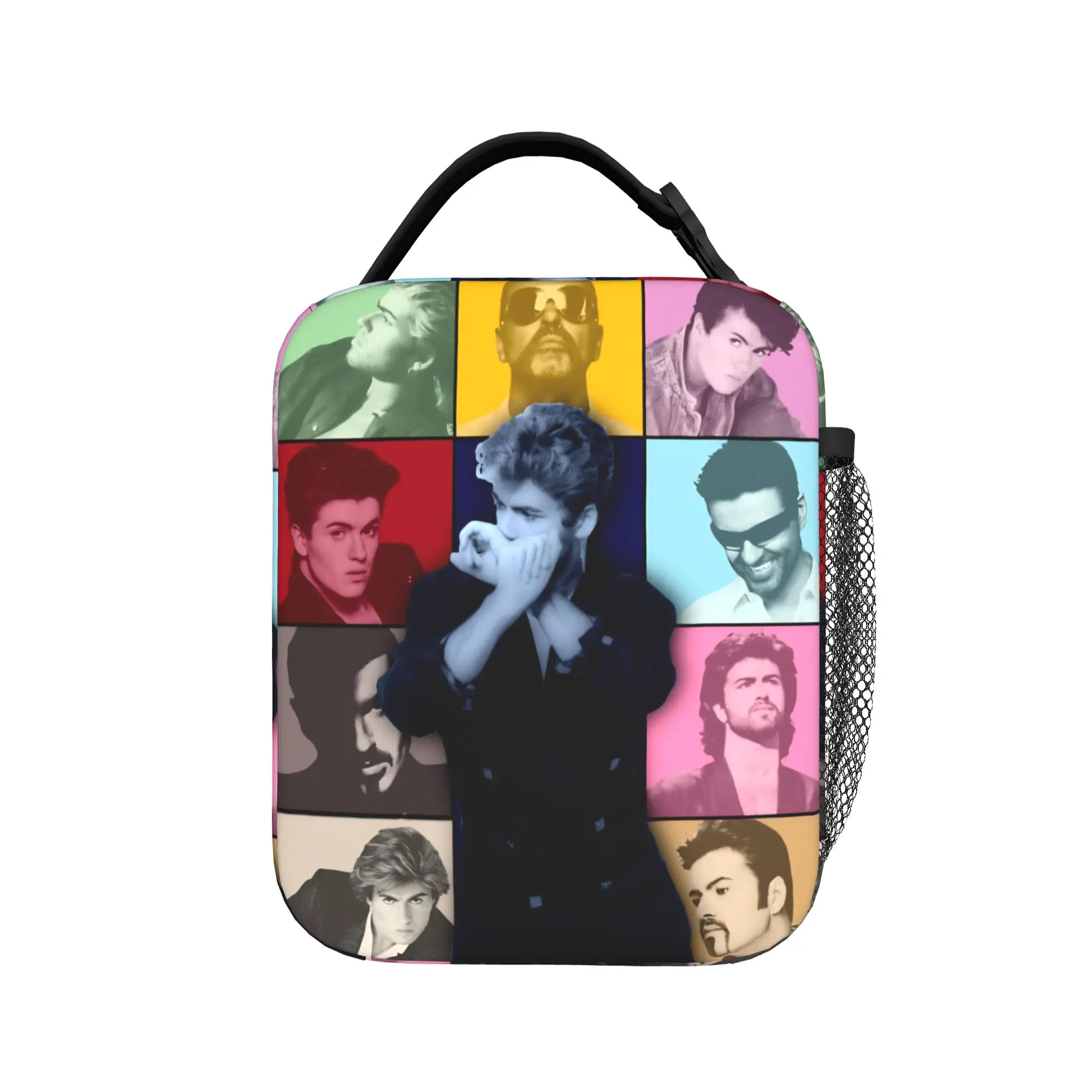 George Michael British Singer Lunch Bag Lunch Box For Child Outdoor Picnic Portable Cooler Bag Waterproof Thermal Tote Handbags