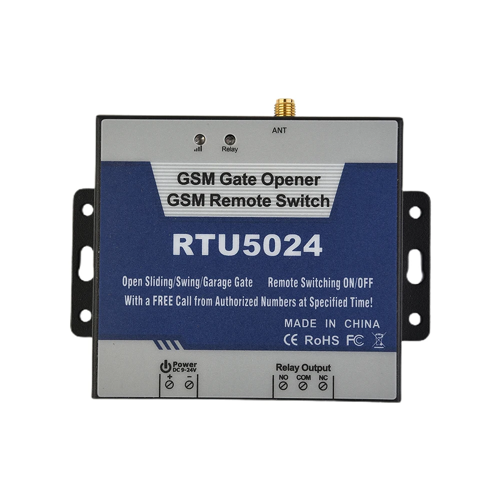 Remote Control GSM Relay Switch RTU5024 for Doors and Machines with SMS based User Management and Caller ID Security