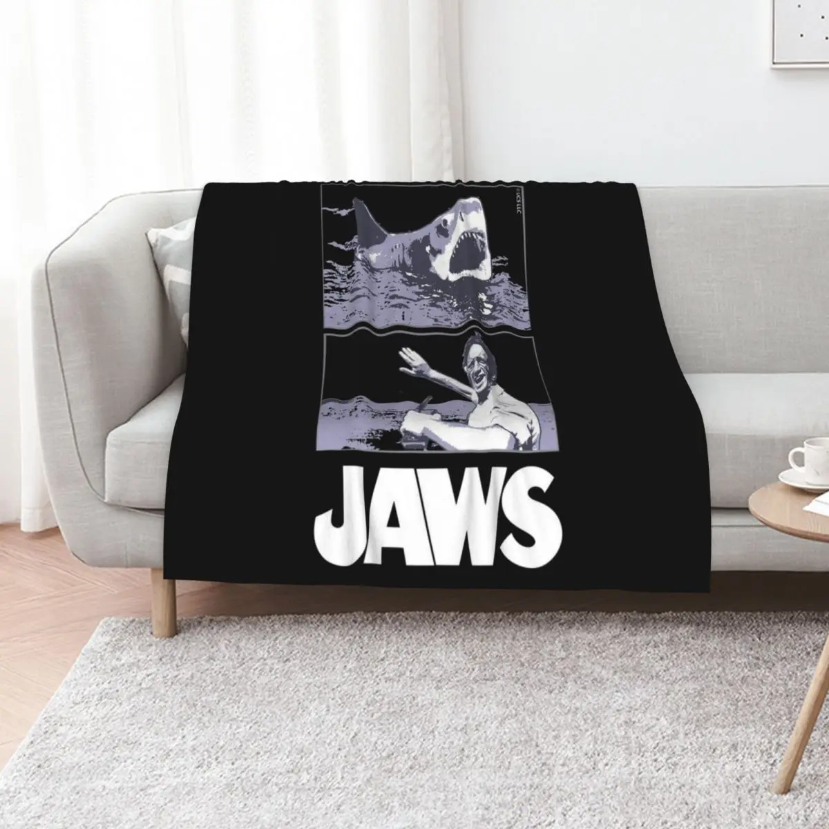 

Jaws 1975 movie fan art Throw Blanket Softest Multi-Purpose Hairys Decorative Throw Blankets