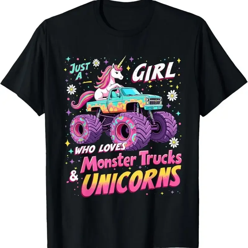 Just A Girl Who Loves Monster Trucks And Unicorns Costume T Shirt