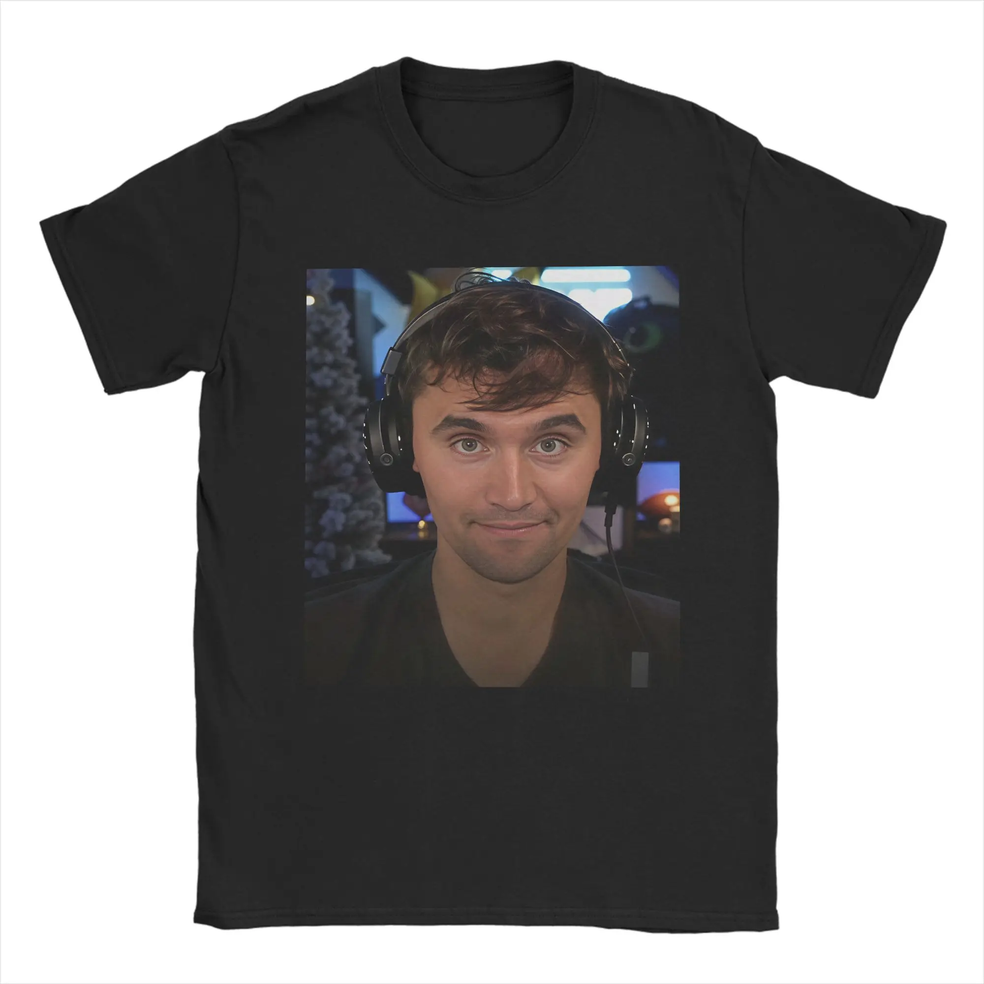 Funny Charlie Kirk Stream Headset T-Shirts for Men Round Collar Cotton T Shirts  Short Sleeve Tees Big Size Tops