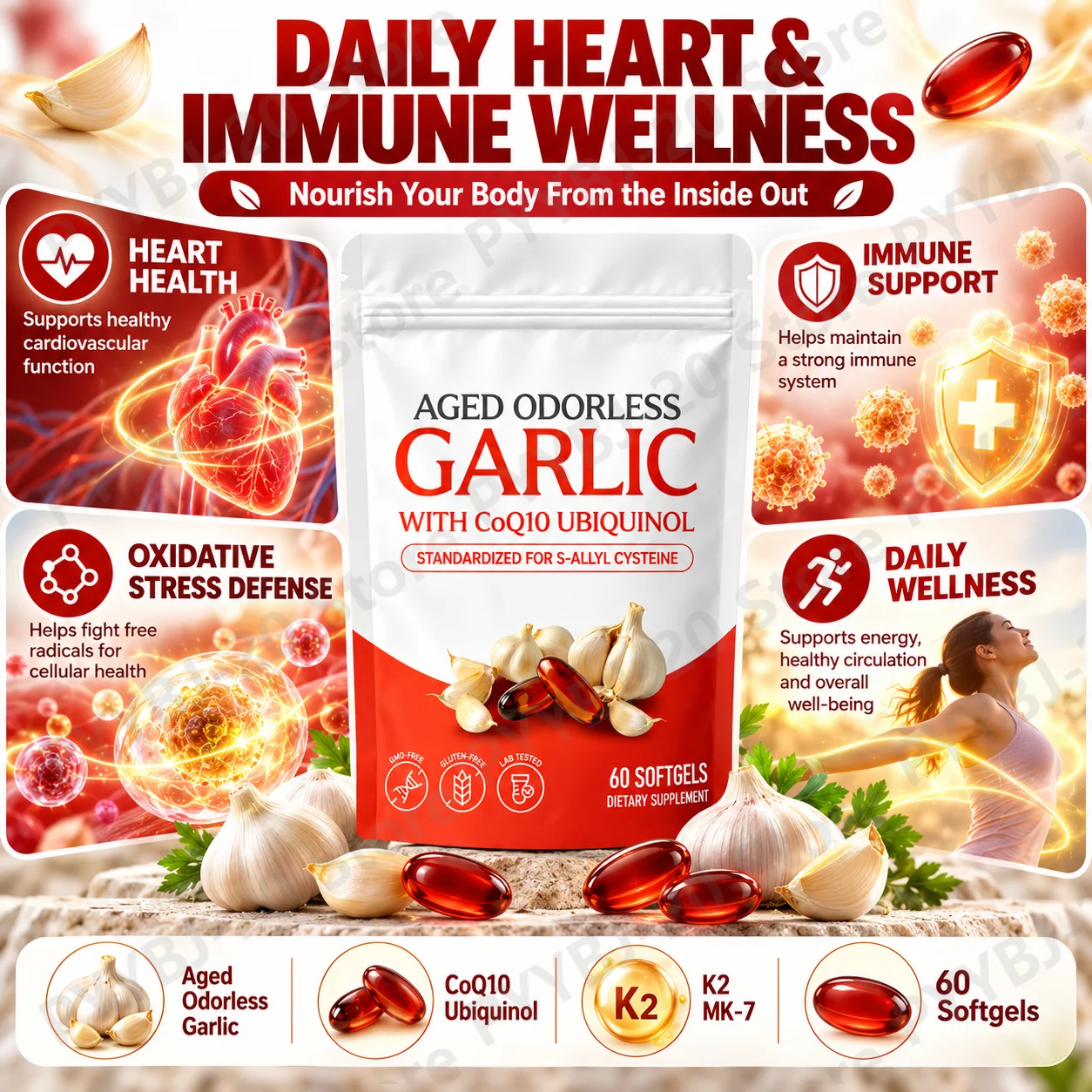 Capsule di aglio in gelatina, - Coq10 Ubiquinol Softgel recensione e prezzo