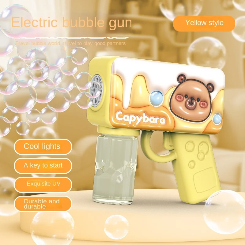 Nowy Elektryczny Pistolet do Baniek Mydlanych 3D Stitch, Kreskówkowa Zabawka dla Dzieci, Automatyczna Maszyna do Baniek z Podświetleniem, Gry na Zewnątrz, Prezent dla Dzieci