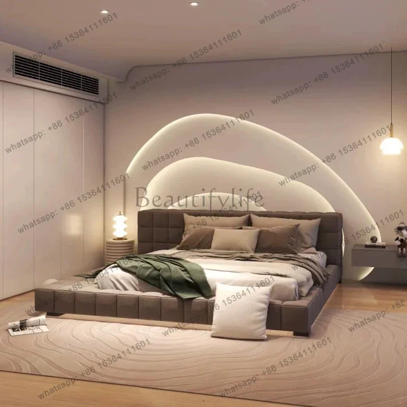 180x200cm Soft Bag Cloth Art Double Bed Tatami Floor Beds Bedroom Furniture Box Structure Lazy People King Size 2 People Frames