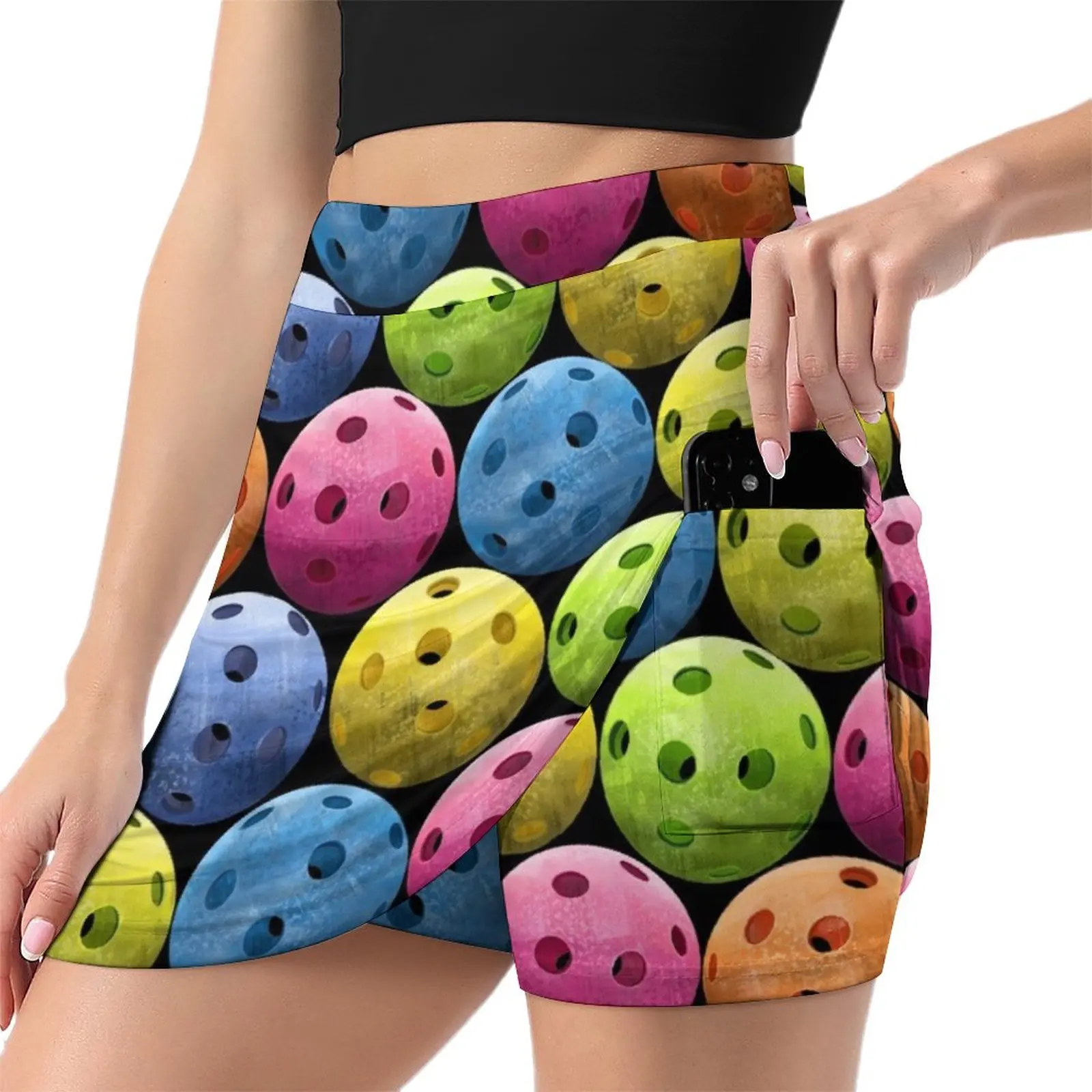 Multi colored Pickleballs Light proof trouser skirt women clothing 2023 new arrivals skirts for women