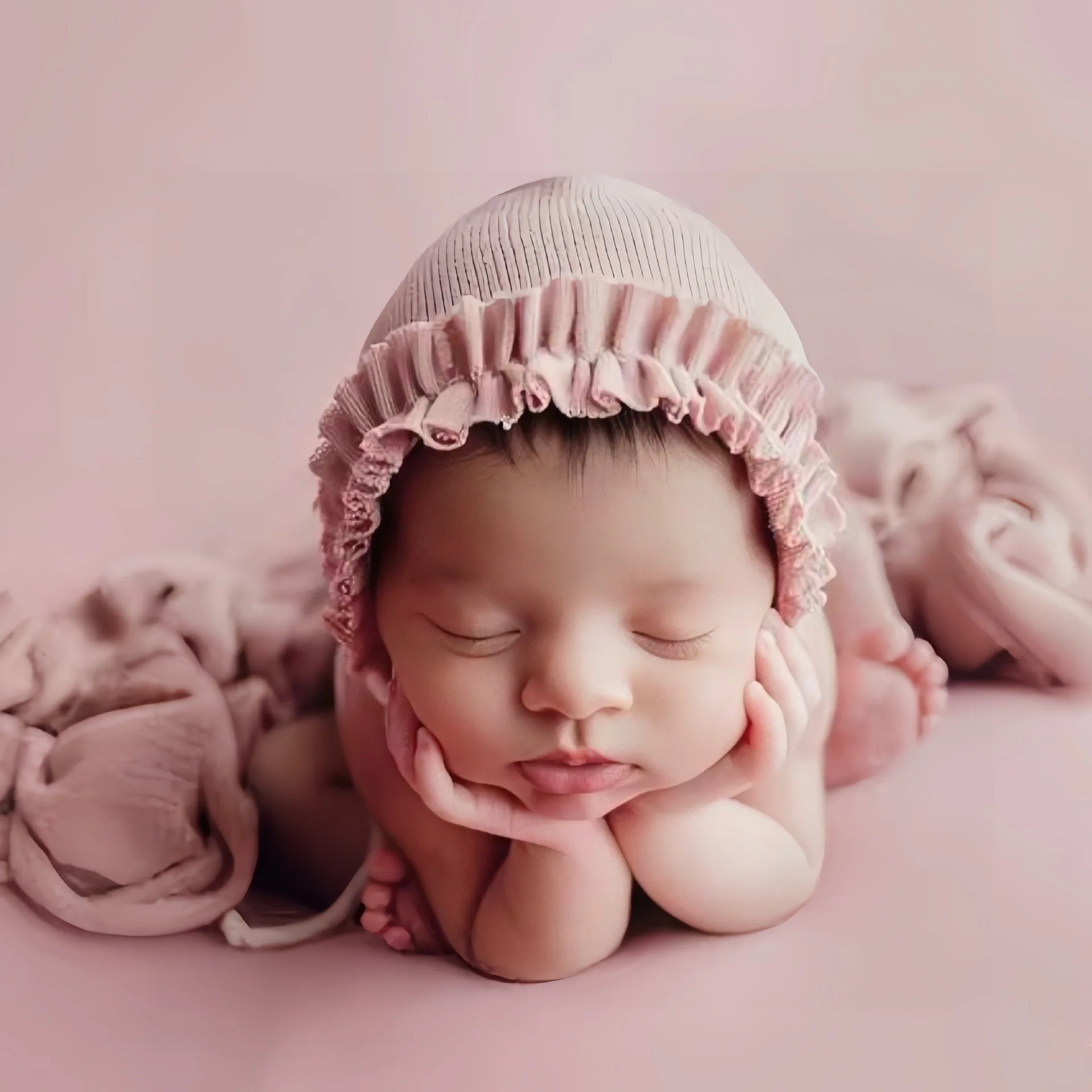 

Newborn Photography Props newborn photo Knit Hat - Adjustable Baby Photoshoot Cap 0-3 Months sleepy newborn photos session
