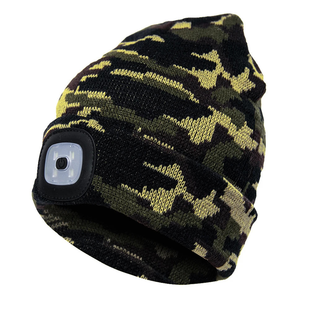 

Climbing Outdoor Camping Running Knitted Fishing Unisex LED Light Beanie Hat