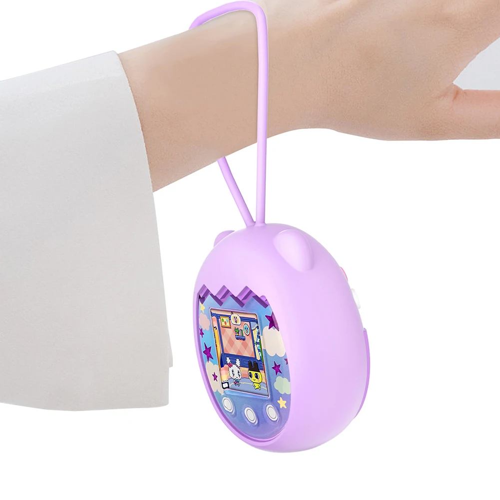 Siliconen volledige beschermhoes Cartoon diervormige elektronische huisdiermachine beschermhoes Waterdicht met draagkoord voor Tamagotchi Pix