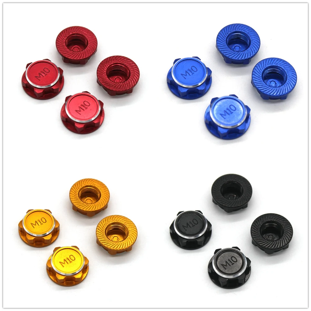 4Pcs 17mm M10 Metal Wheel Hex Nut Cover NT002 for JLB Racing CHEETAH 11101 21101 J3 Speed 1/10 RC Car Upgrades Parts,3